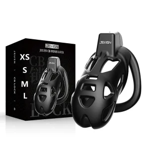 Jeusn Silicone Chastity Cage with 3 Locking Rings